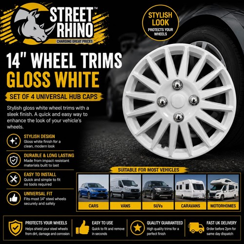 White wheel trims - 14",