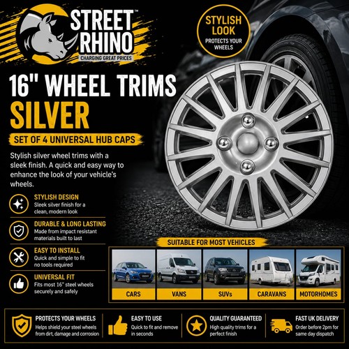 Wheel trims silver covers - 16",